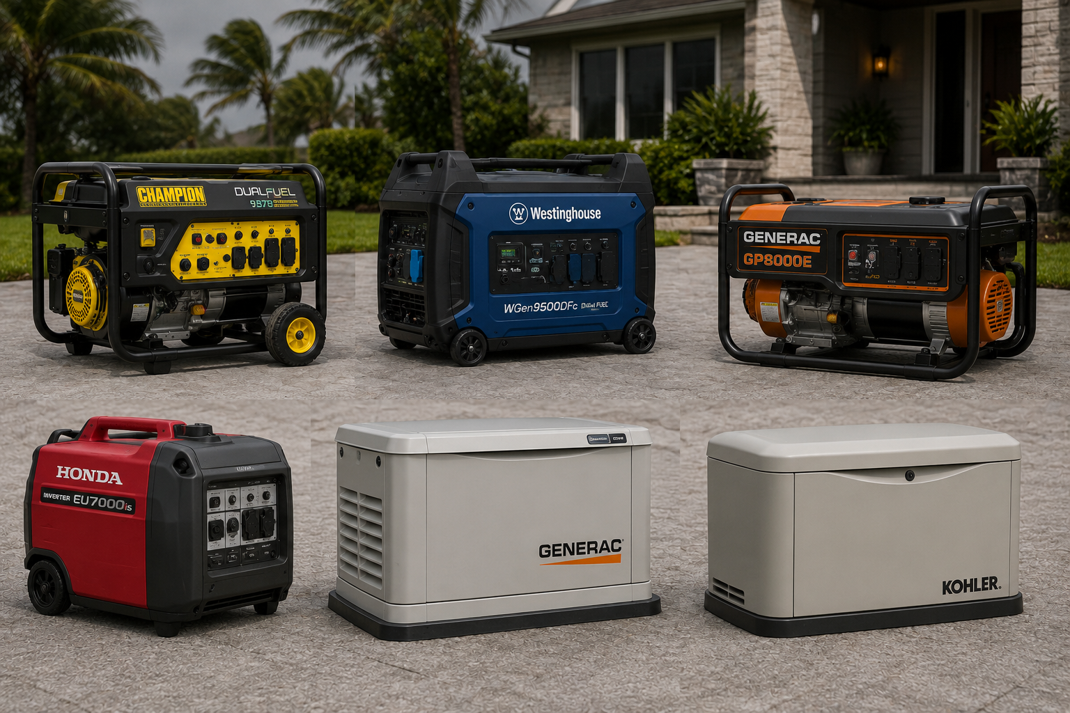 Portable and standby generators — Generac, Honda, Champion, Westinghouse, DuroMax and more