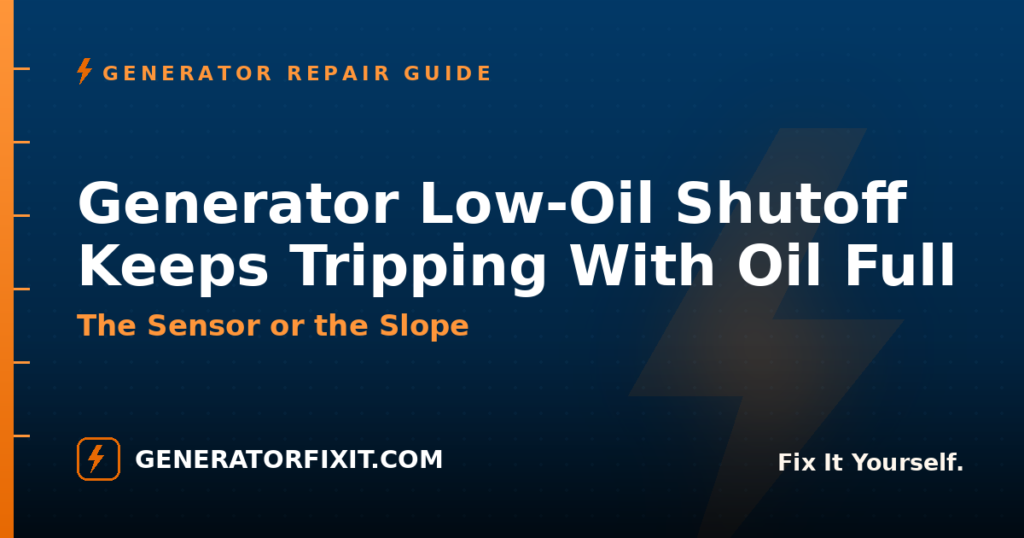 Generator Low-Oil Shutoff Keeps Tripping With Oil Full: The Sensor or the Slope