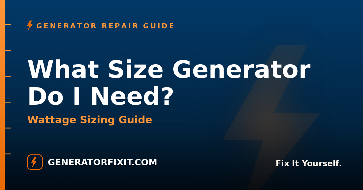 What Size Generator Do I Need? Wattage Sizing Guide