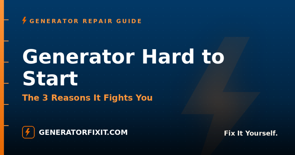 Generator Hard to Start: The 3 Reasons It Fights You