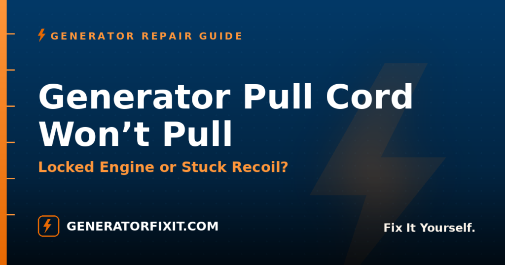 Generator Pull Cord Won’t Pull: Locked Engine or Stuck Recoil?