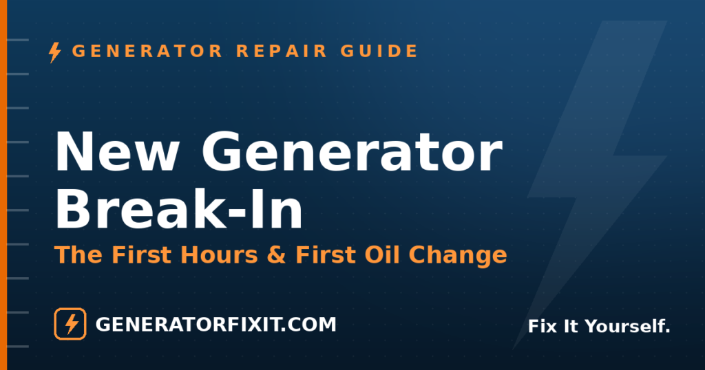 New Generator Break-In: The First Hours and First Oil Change