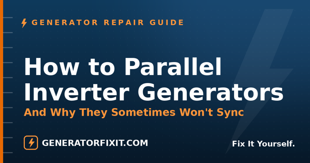 How to Parallel Two Inverter Generators (and Why It Sometimes Won't Sync)