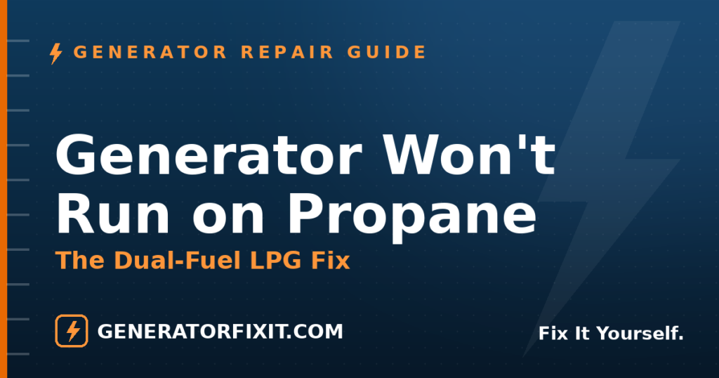Dual-Fuel Generator Won't Run on Propane: The LPG Fix