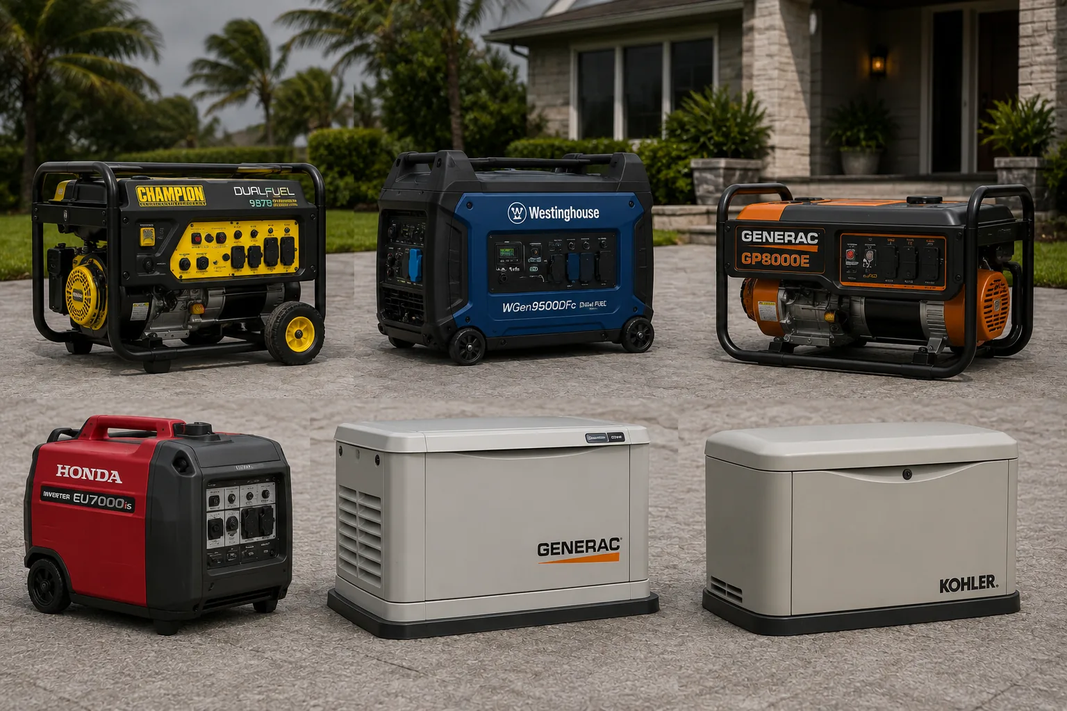 Portable and standby generators — Generac, Honda, Champion, Westinghouse, DuroMax and more