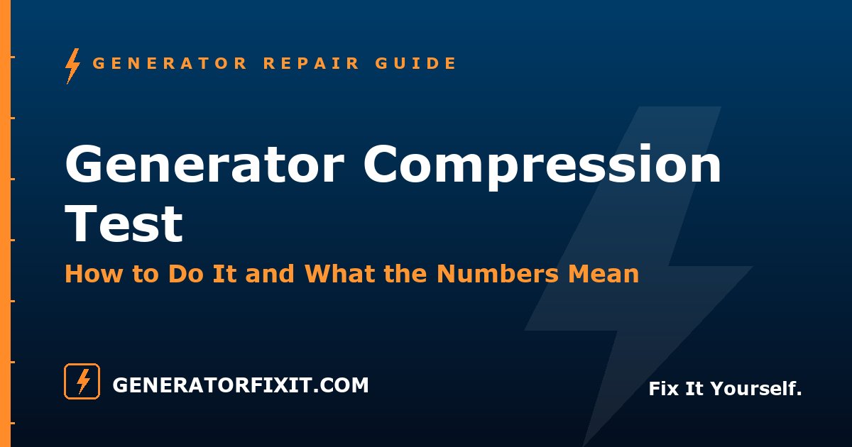 Generator Compression Test: How to Do It and What the Numbers Mean