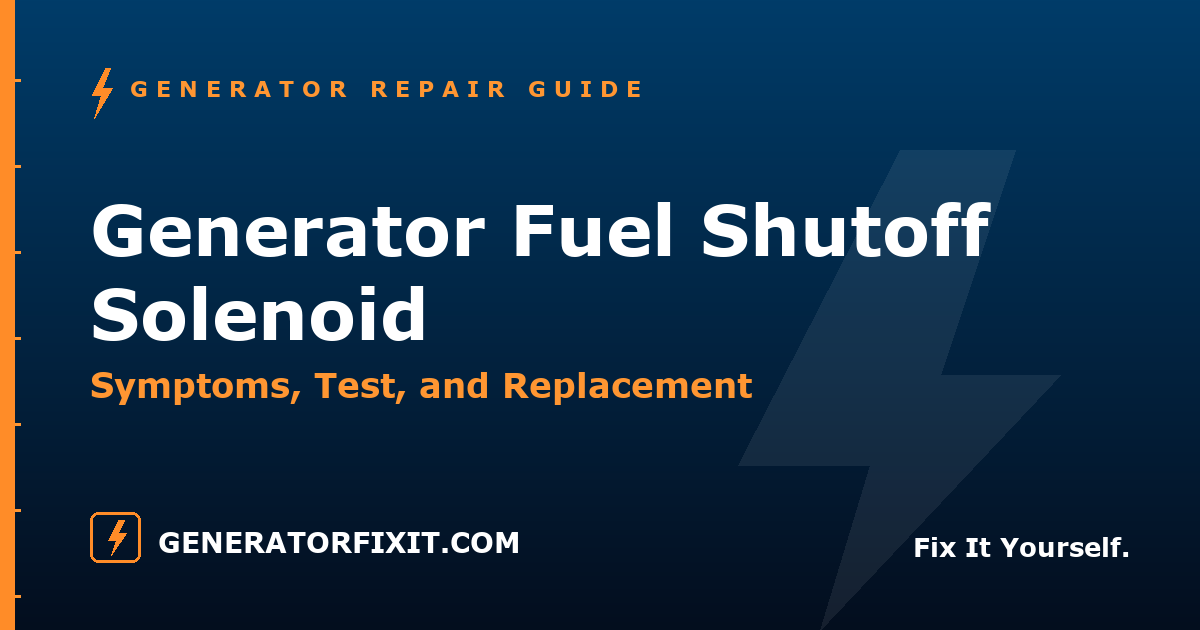Generator Fuel Shutoff Solenoid: Symptoms, Test, and Replacement
