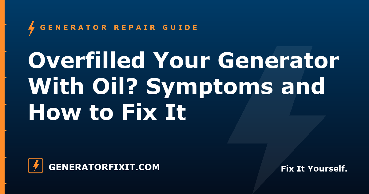 Overfilled Your Generator With Oil? Symptoms and How to Fix It