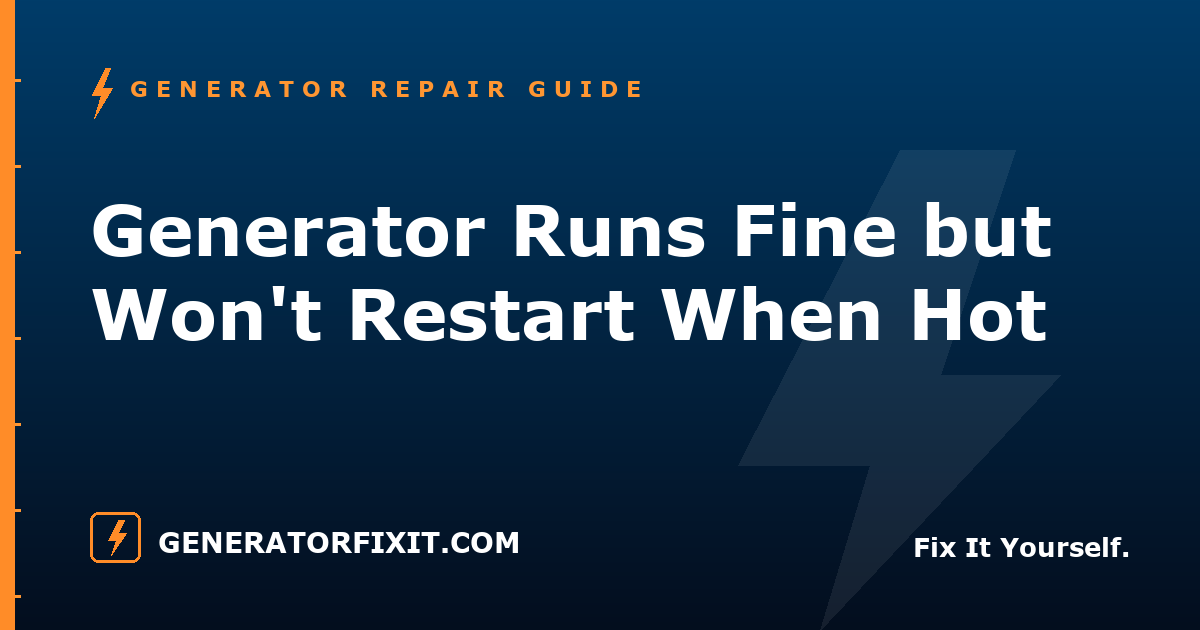 Generator Runs Fine but Won't Restart When Hot